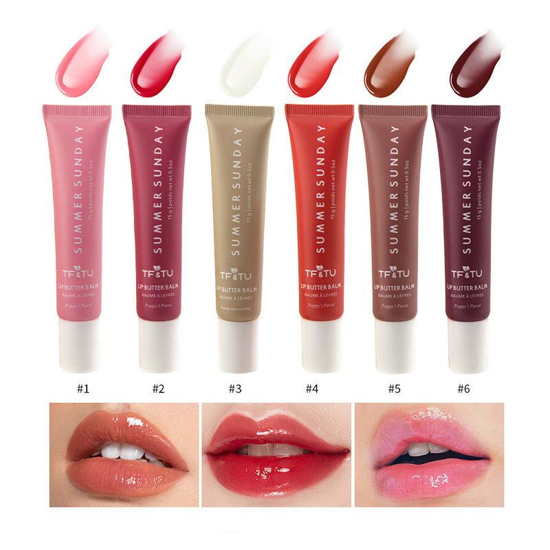 6-Color Tinted Lip Gloss Balm Set - Hydrating & Non-Sticky (Summer Fridays Dupe) Vegan, Plumping, All-Day Wear