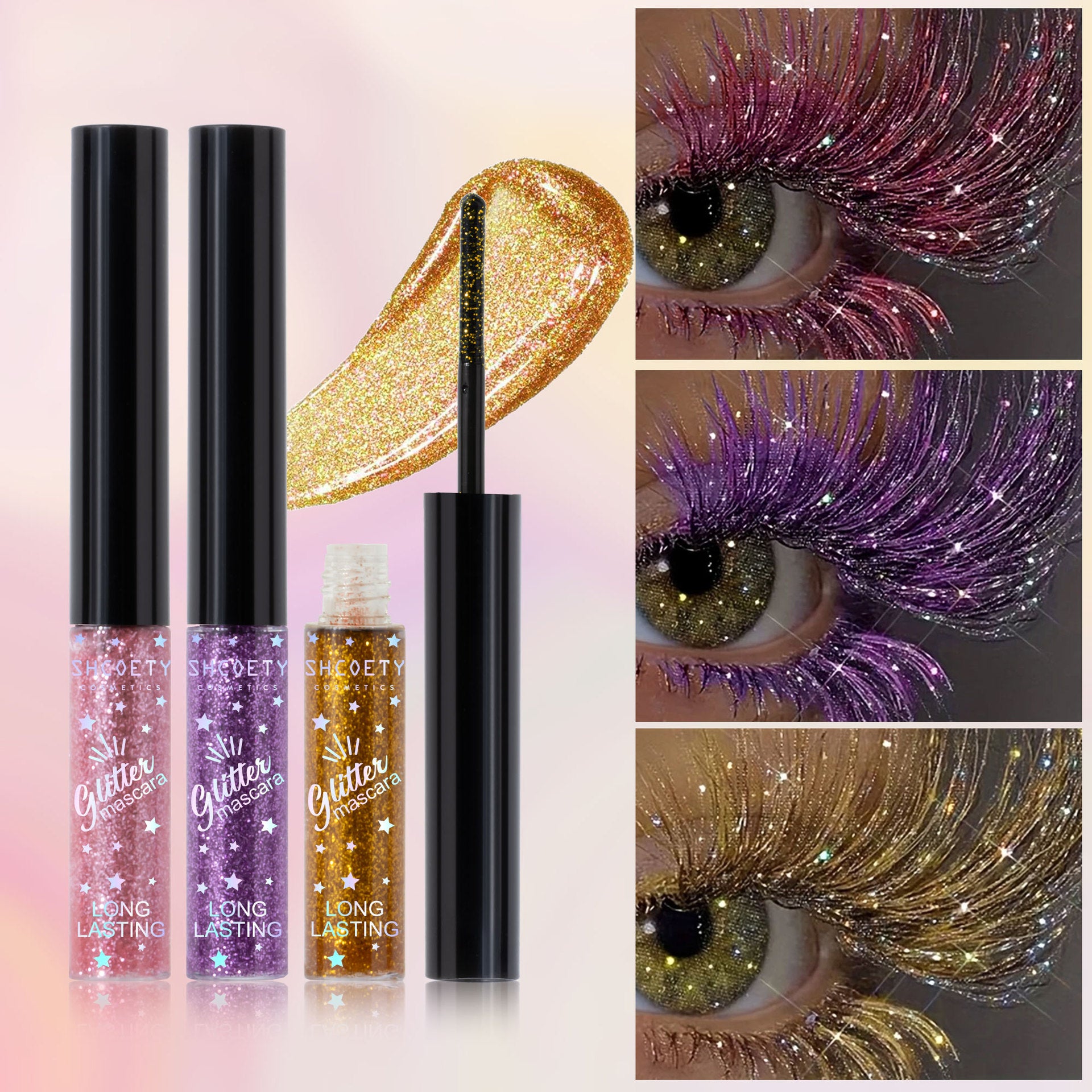 Magic Multichrome Glitter Mascara - 12HR Smudge-Proof Wear, Volumizing & Clump-Free
