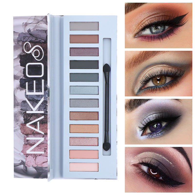 Cruelty - Free 12 - Color Eyeshadow Palette: Metallic Shimmer + Matte, Pigmented & Long - Lasting(Vegan, Travel - Friendly