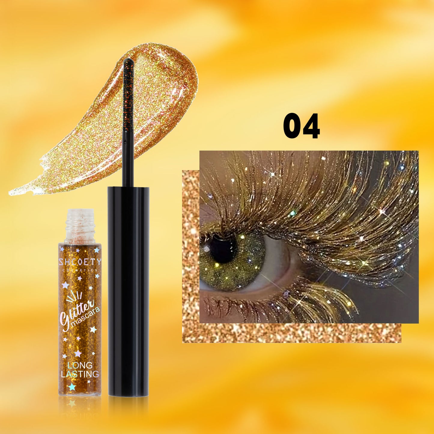 Magic Multichrome Glitter Mascara - 12HR Smudge-Proof Wear, Volumizing & Clump-Free