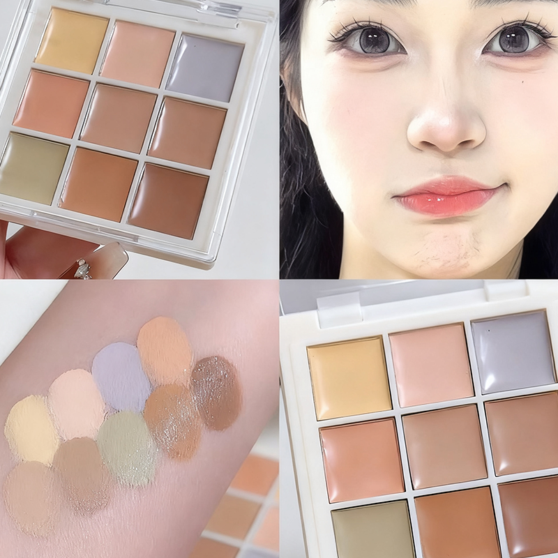 【Beginner-Friendly】9-Color Concealer Palette: Target Spots & Dark Circles with Precision