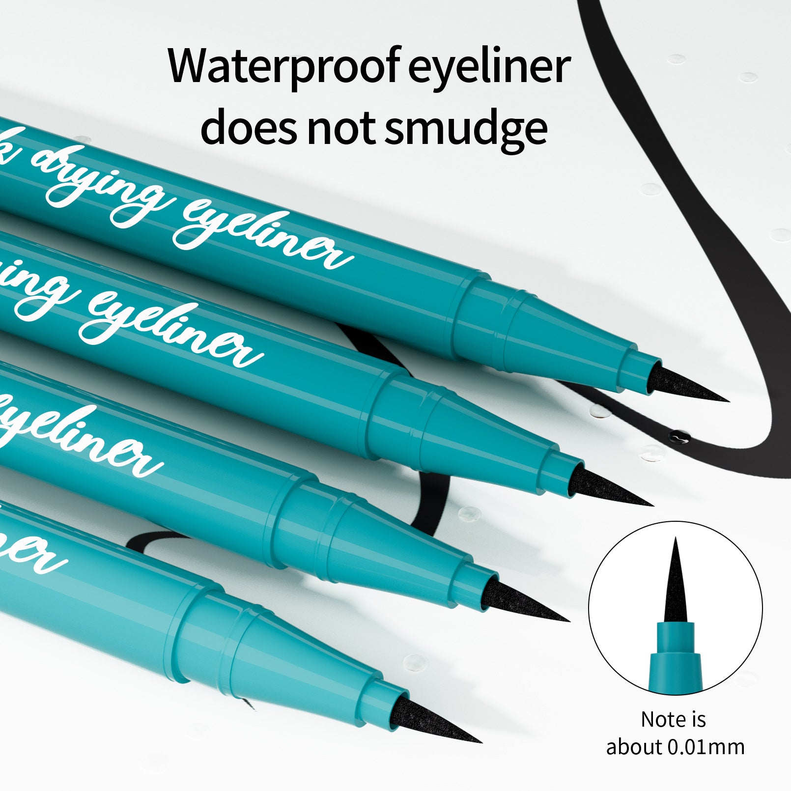 Professional Liquid Eyeliner Pen - 0.1mm Ultra Fine Tip, Waterproof & Smudge Proof