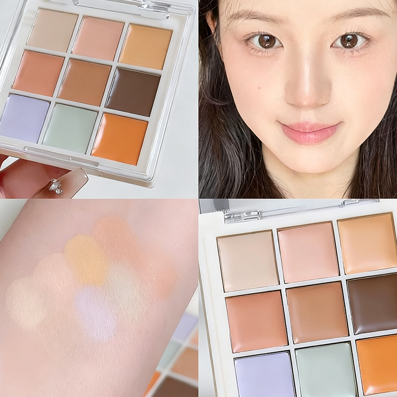 【Beginner-Friendly】9-Color Concealer Palette: Target Spots & Dark Circles with Precision