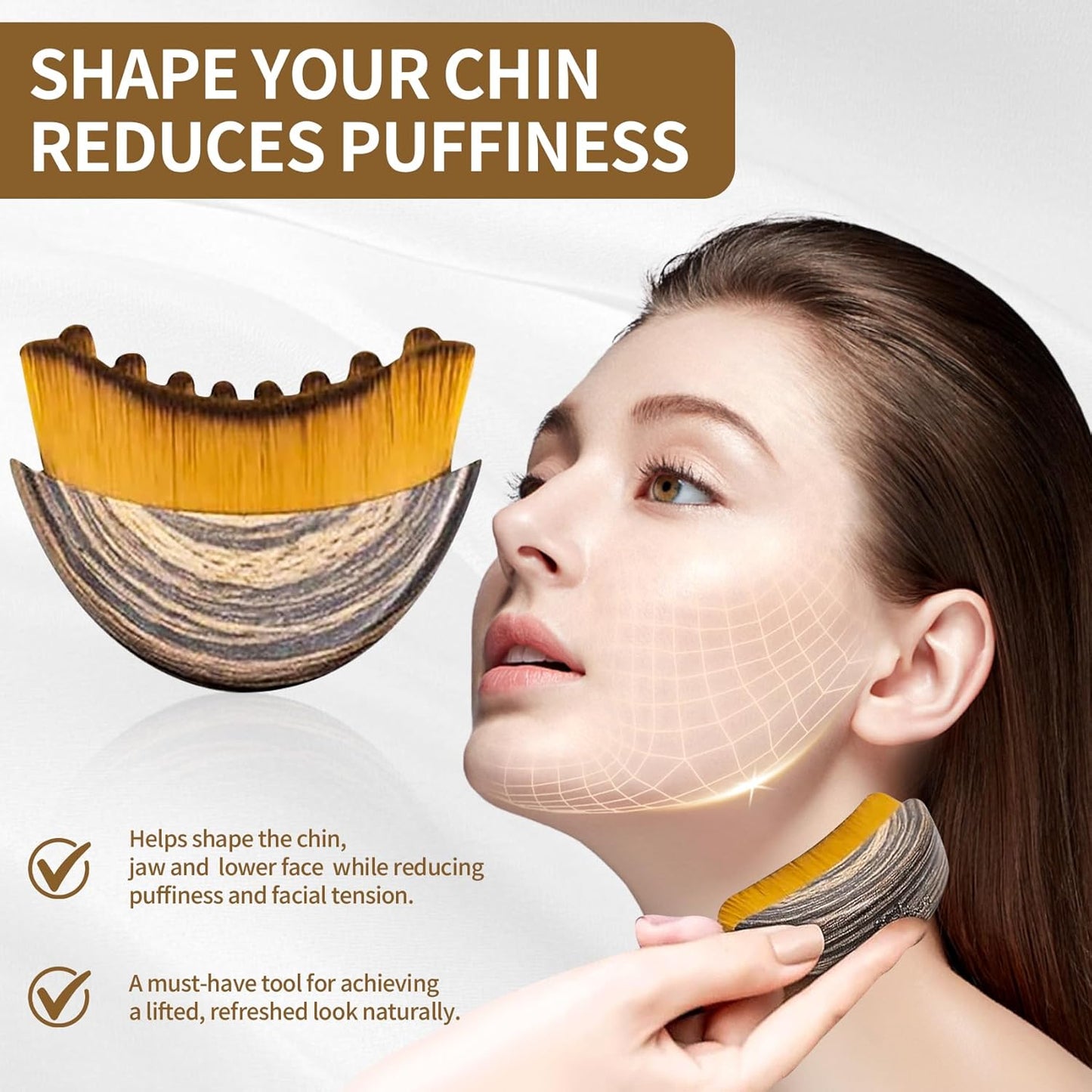 Precision Lymphatic Drainage Face Brush - For De-Puffing & Jawline Contouring