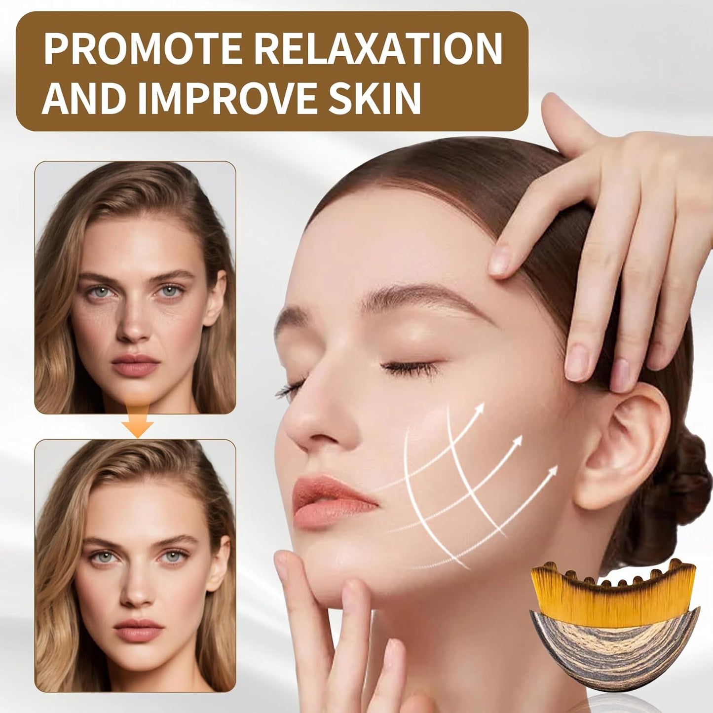 Precision Lymphatic Drainage Face Brush - For De-Puffing & Jawline Contouring
