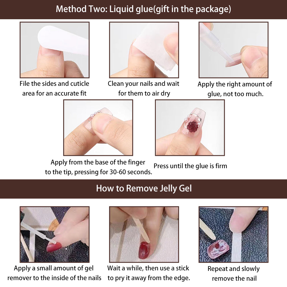 Goth Dark Stiletto Press On Nails - Handmade Devil Contract Removable Style