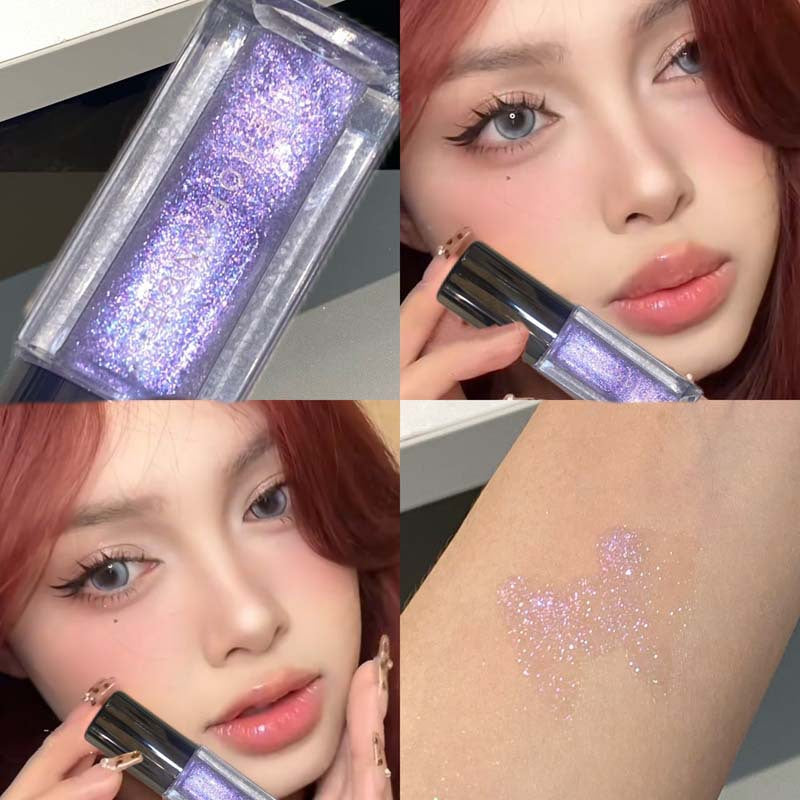 Holographic Lip Gloss - Iridescent Pearl & Glitter, Plumping Non-Sticky Formula Glass Shine Effect, Vegan & Cruelty-Free