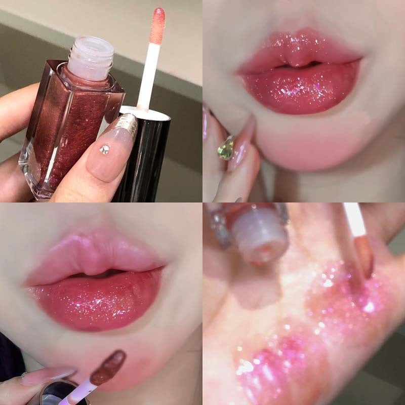 Holographic Lip Gloss - Iridescent Pearl & Glitter, Plumping Non-Sticky Formula Glass Shine Effect, Vegan & Cruelty-Free