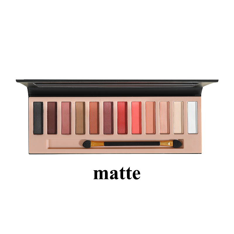 Cruelty - Free 12 - Color Eyeshadow Palette: Metallic Shimmer + Matte, Pigmented & Long - Lasting(Vegan, Travel - Friendly