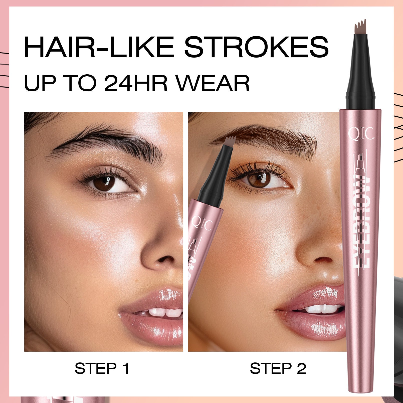 4 - Color Eyebrow Pen: Ultra - Fine 4 - Tip for Flawless Brows