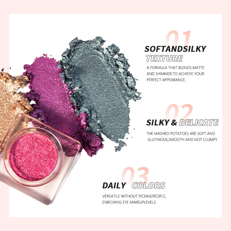 Ultra-Pigmented Monochrome Shimmer Eyeshadow - 1-Swipe High-Impact Glow (24HR Wear) Vegan & Crease-Proof