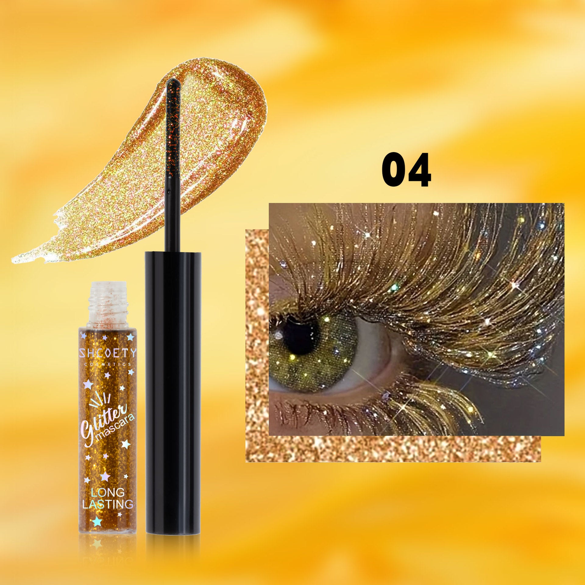 Magic Multichrome Glitter Mascara - 12HR Smudge-Proof Wear, Volumizing & Clump-Free