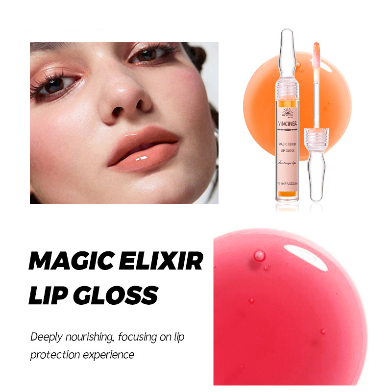 Magic Elixir Moisturizing Lip Gloss：Nourishing Lip Gloss for a Mirror - Finish