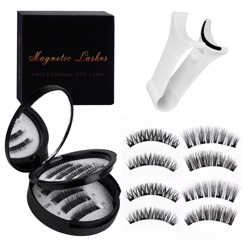 5-Pair Magnetic Eyelash Kit - No Glue Needed, 3D Natural Look (Waterproof & Reusable) with Easy-Use Applicator