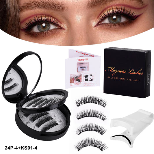 Easy-to-Use Reusable Magnetic Lashes：10-Second Application, No Glue Mess