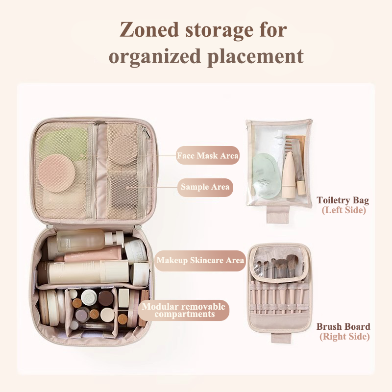 Your Go-To Big Cosmetic Bag: Large, Waterproof Travel Case with Multiple Compartments