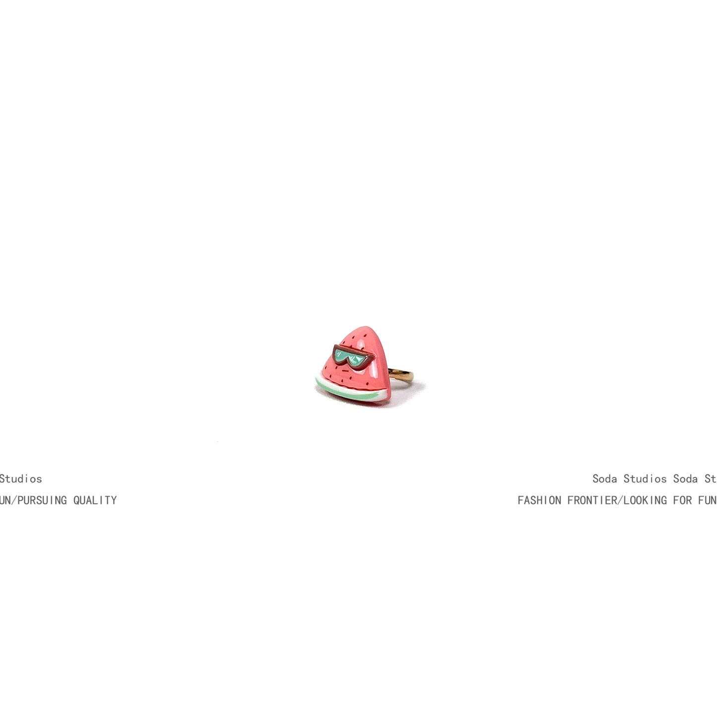 Fruit Party Adjustable Open Rings – Resin Watermelon, Strawberry, Apple & Pear Designs